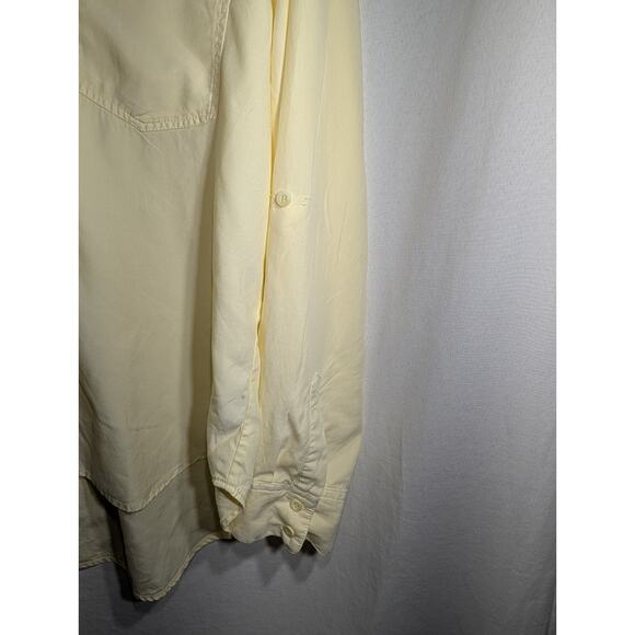 Velvet Heart Los Angeles womens Sirena Button Up Top Sz L Butter Yellow Hi Low - Picture 3 of 6